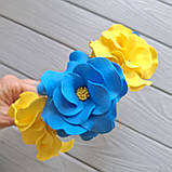 Обруч (венок) с желто-голубыми цветами 5 шт, фото 5