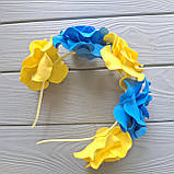 Обруч (венок) с желто-голубыми цветами 5 шт, фото 6