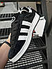 Чоловічі кросівки Adidas Campus Black White кеди Адідас Кампус чорно-білі замш, фото 8