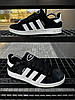 Чоловічі кросівки Adidas Campus Black White кеди Адідас Кампус чорно-білі замш, фото 6