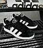 Чоловічі кросівки Adidas Campus Black White кеди Адідас Кампус чорно-білі замш, фото 2