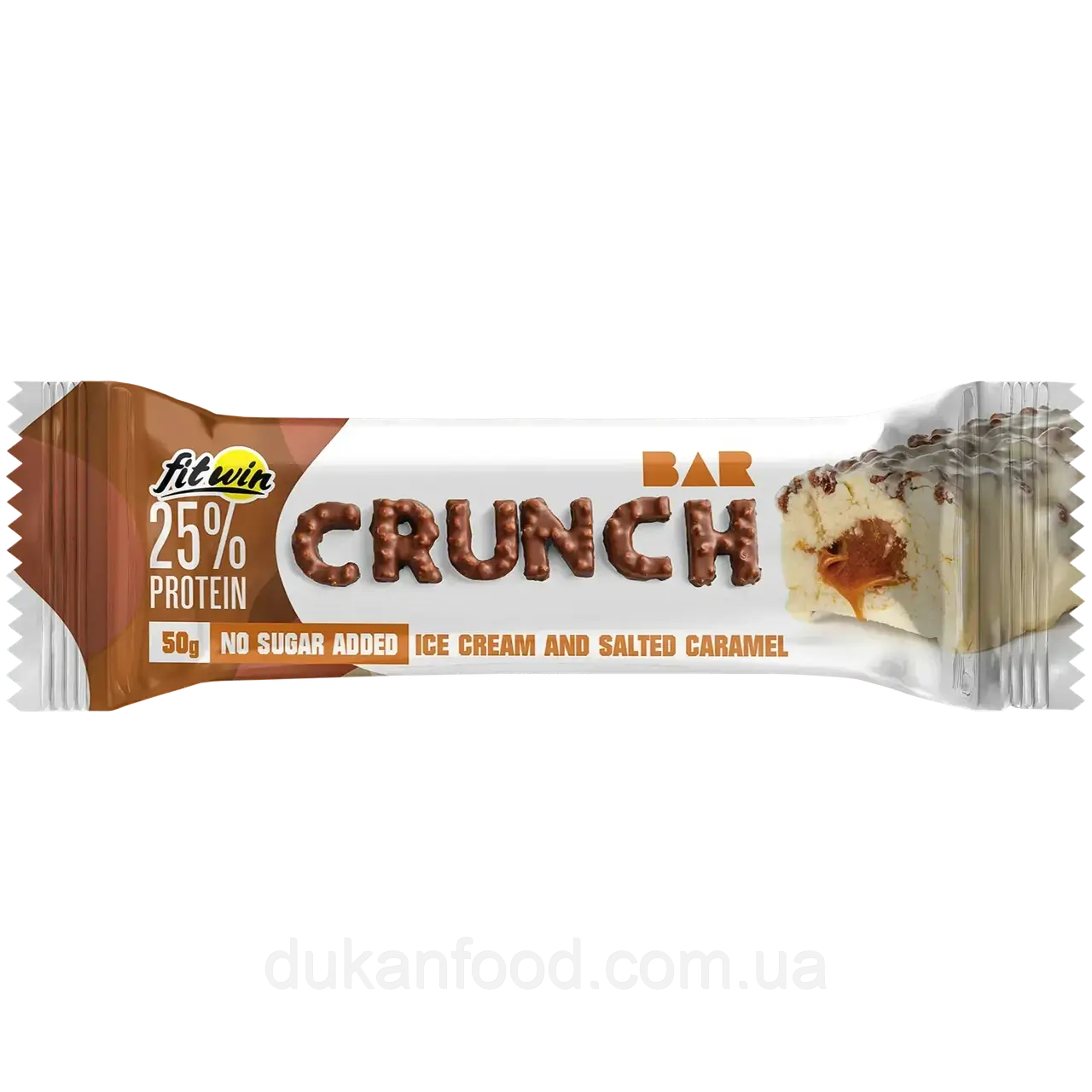 Протеїновий батончик без цукру CRUNCH BAR "Морозиво та солона карамель", FitWin, 50 г, фото 1