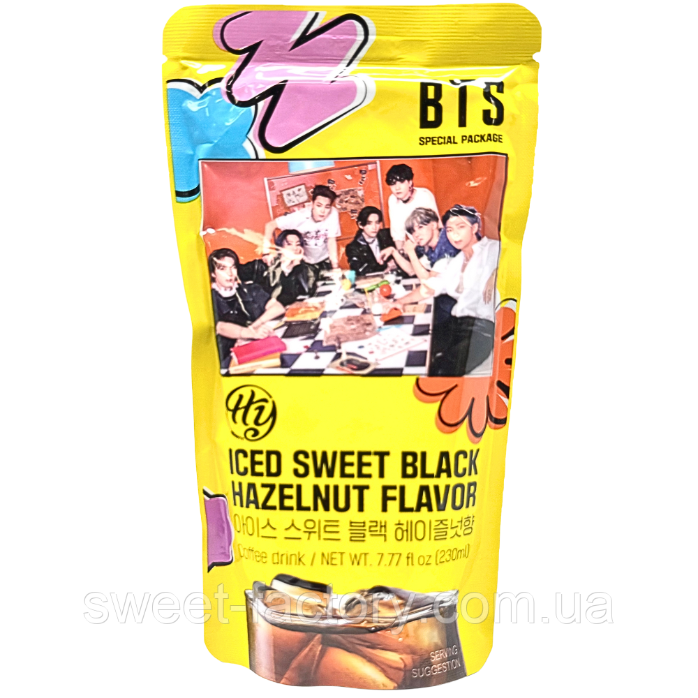 Кавовий напій HY BTS Iced Sweet Black Hazelnut Coffee 230ml, фото 1
