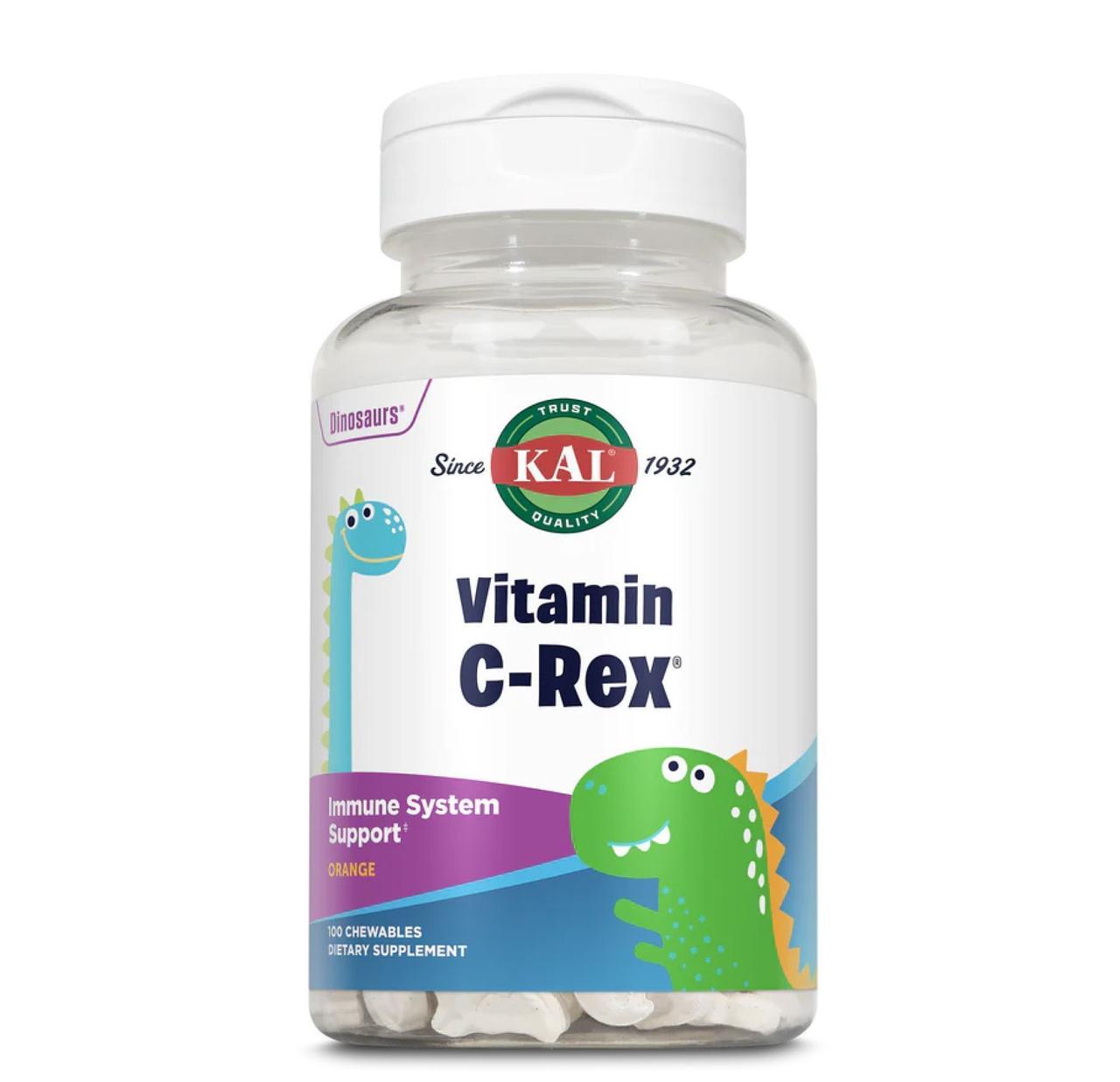 Вітамін С KAL C-Rex Orange, 100 мг, 100 жувальних таблеток, фото 1