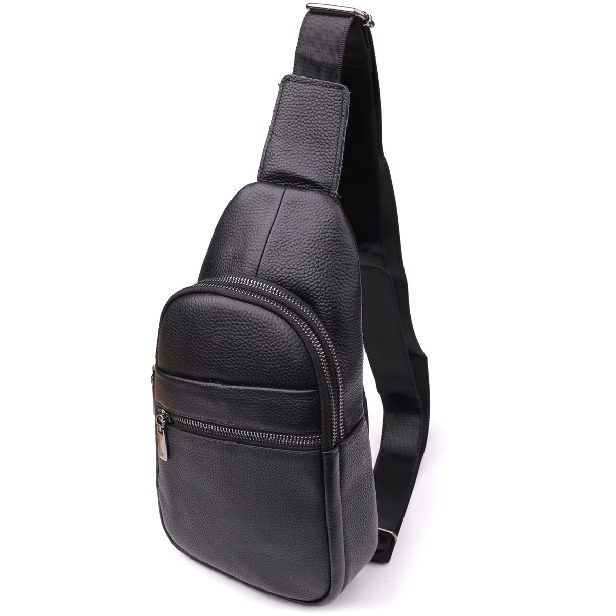 Чоловіча сумка через плече з натуральної шкіри Vintage 23018 Чорний, фото 1