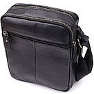Містка чоловіча сумка на плече з натуральної шкіри Vintage 23022 Чорний, фото 2