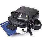 Містка чоловіча сумка на плече з натуральної шкіри Vintage 23022 Чорний, фото 7