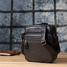 Містка чоловіча сумка на плече з натуральної шкіри Vintage 23022 Чорний, фото 8