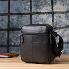 Містка чоловіча сумка на плече з натуральної шкіри Vintage 23022 Чорний, фото 9