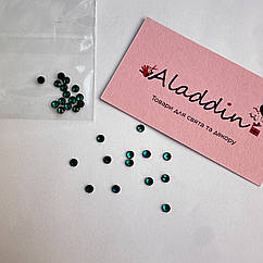 Стрази круглі зелені 4 мм, 15 шт