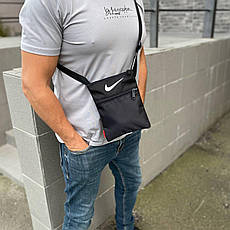 Спортивна сумка месенджер планшетка компактна зручна легка чорна, фото 3