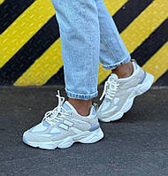 Жіночі кросівки з сіткою і замшею стильні бежеві натуральна замша+сітка