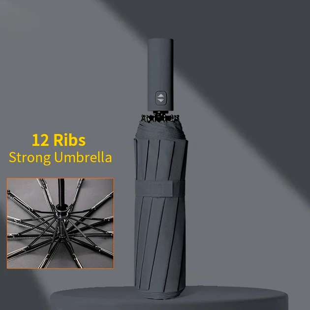 Складна парасоля автомат з міцним каркасом Xioami Mijia 12 спиць, фото 1