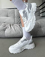 Жіночі шкіряні кросівки молодіжні стильні білі натуральна шкіра