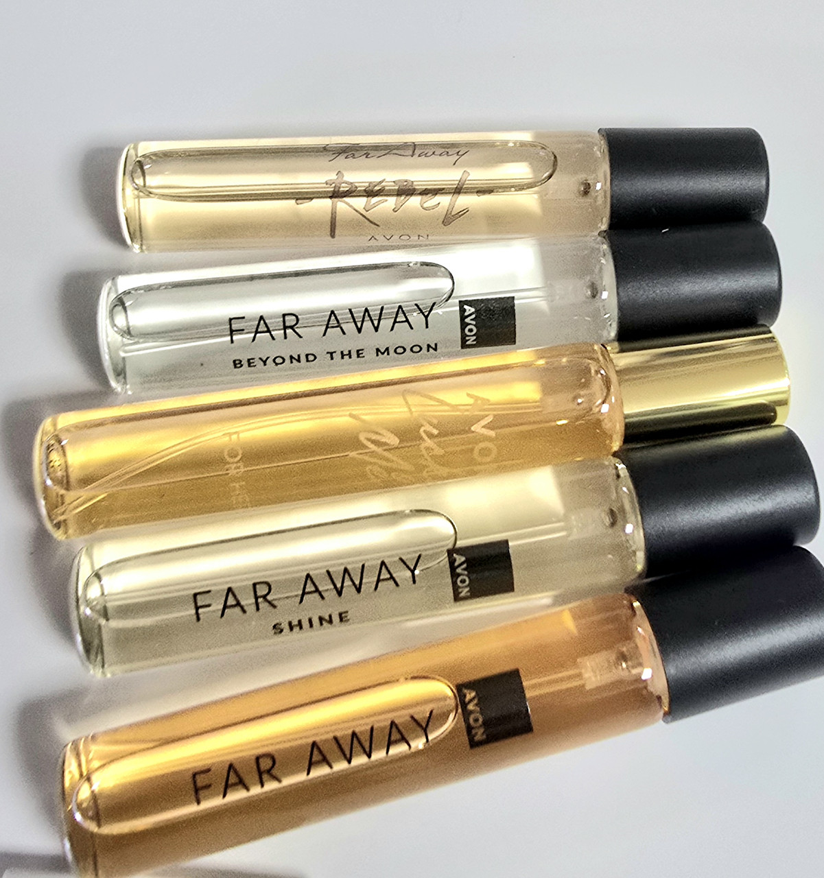 Набір парфумованих міні-ароматів AVON 5 в 1 (Far Away/ F A Beyond/ lucky me/ Far Away Rebel/ Shine ), фото 1