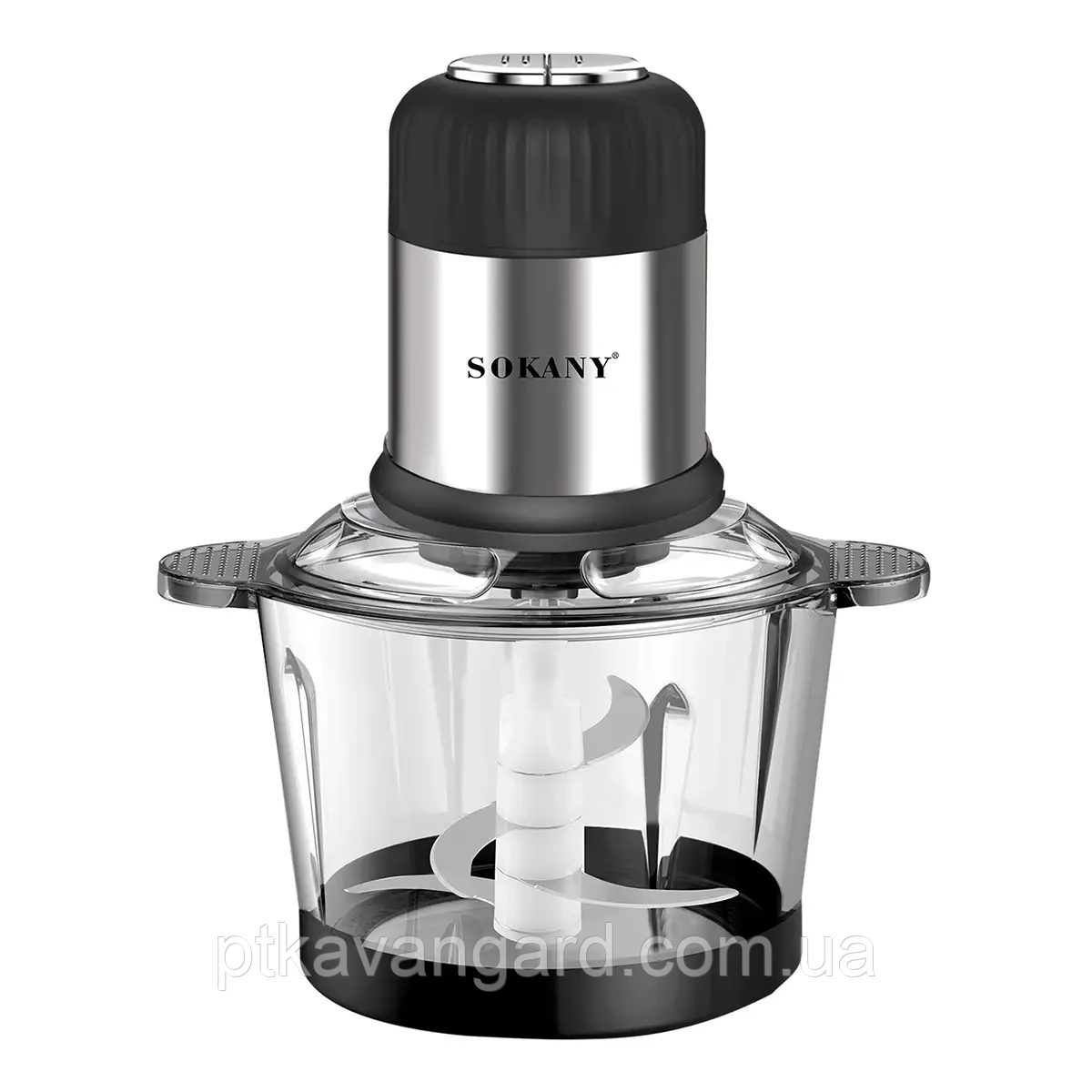 Чопер подрібнювач 800 Вт 4 леза з чашею на 1,5 літри м'ясорубка Sokany SK-7025A, фото 1