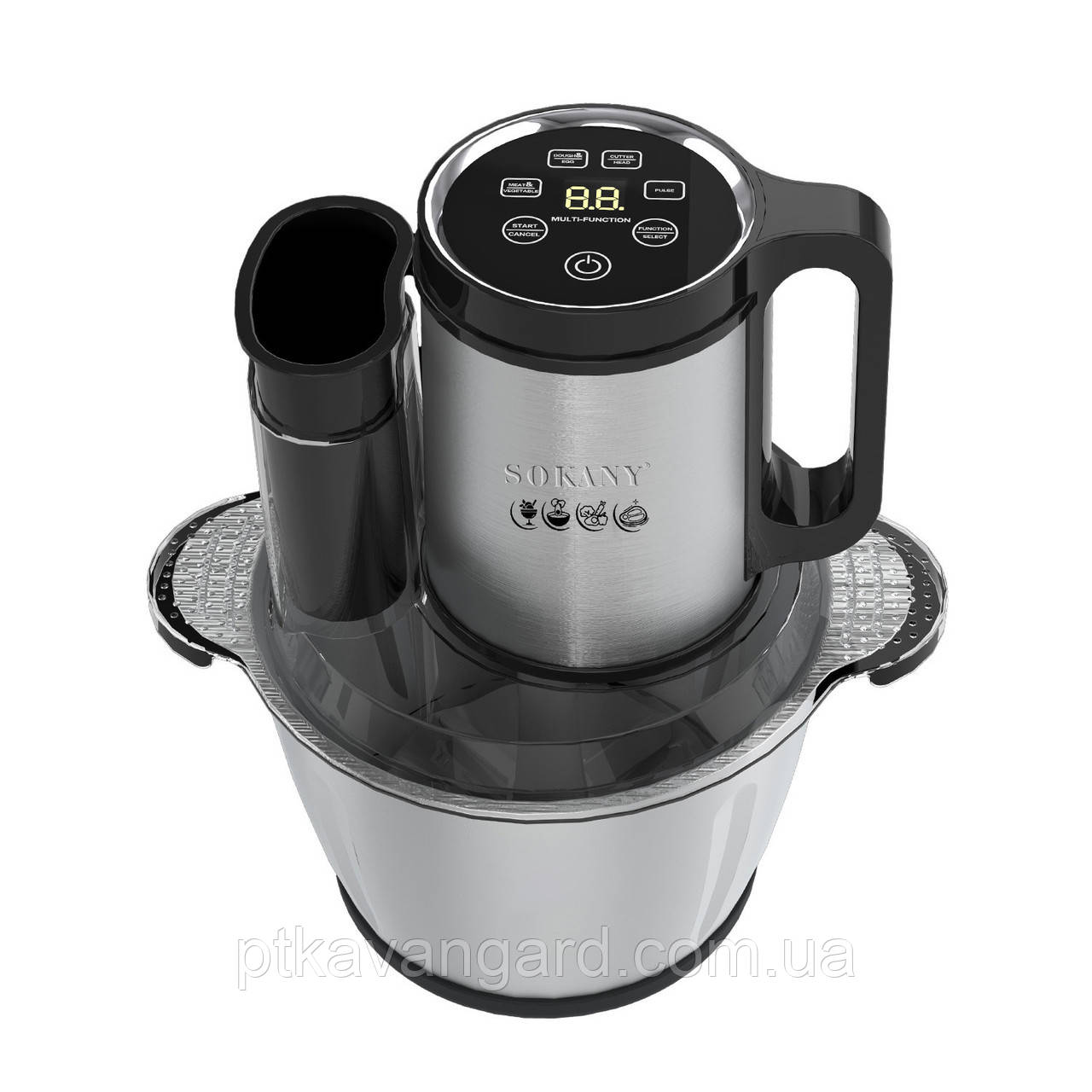 Чопер подрібнювач 600 Вт 6 лез з чашею на 2,5 літра м'ясорубка Sokany SK-06035, фото 1