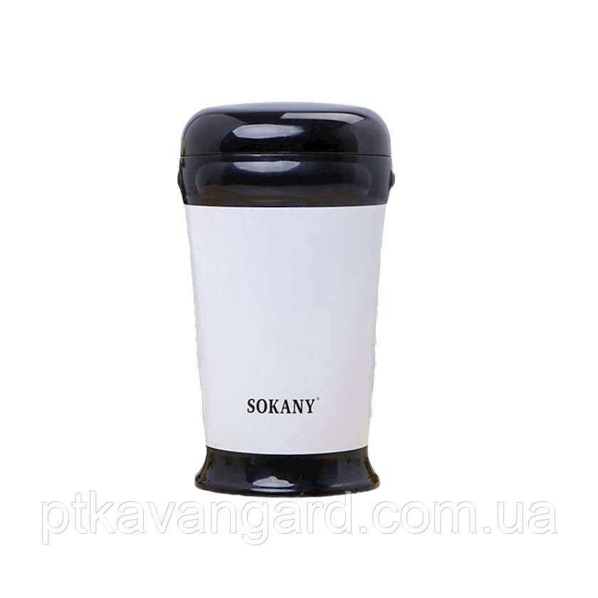 Електро кавомолка 180 Вт автоматична 75 г для дому з дрібним помолом Біла Sokany SM-3012, фото 1