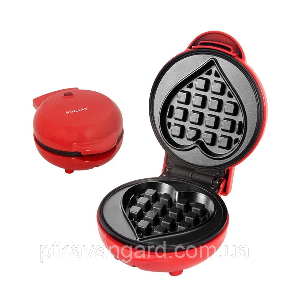Вафельниця для бельгійських вафель 550 Вт з антипригарним покриттям Sokany SK-BBQ-849, фото 1