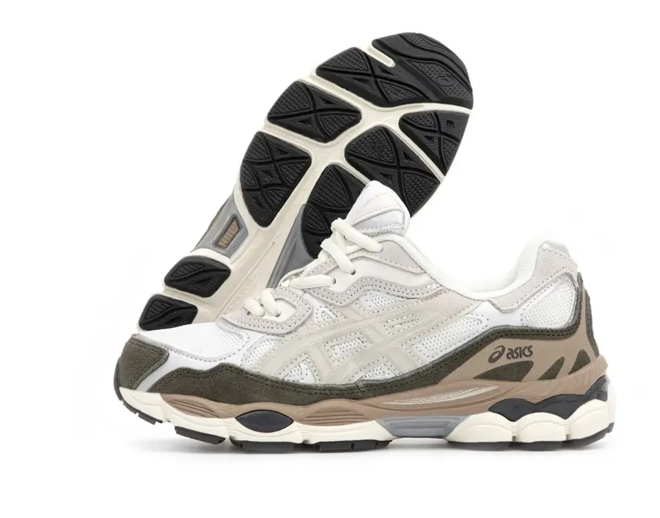 Чоловічі кросівки Asics Gel NYC Beige Асікс Гель Нйс бежеві замшеві світлі весна літо спортивні, фото 1
