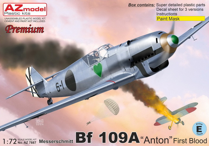 Пластикова модель 1/72 AZ model 7887 німецький винищувач Messerschmitt Bf 109A, фото 1
