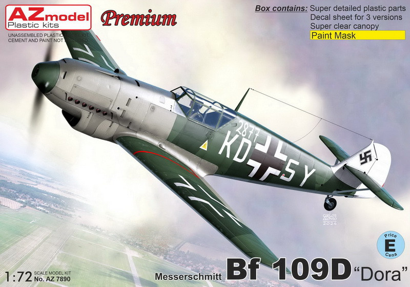 Пластикова модель 1/72 AZ model 7890 Messerschmitt Bf 109D "Dora", фото 1