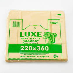 Пакет поліетиленовий Майка LUXЕ 220*360 мм 100 шт