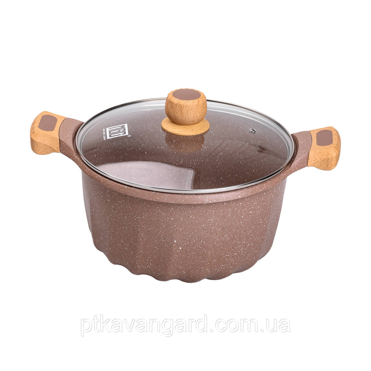 Алюмінієва каструля (8 л), Ø28 см, з кришкою, з антипригарним покриттям MGC HP-4-434CO, фото 1