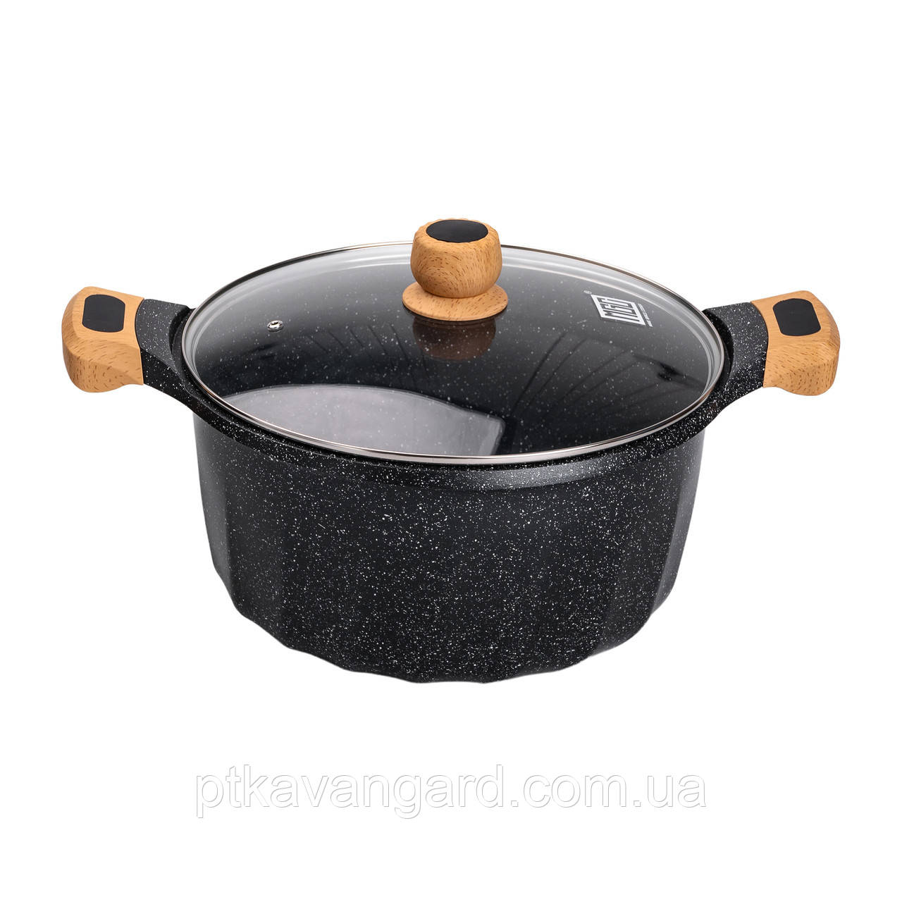 Велика алюмінієва каструля об'ємом 11 літрів з кришкою Ø32 см з антипригарним покриттям MGC HP-4-435B, фото 1