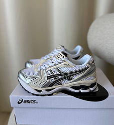 Жіночі чоловічі кросівки Asics Gel-Kahana 14 White Silver Black Взуття Асикс Кахана біло сріблясті з чорним