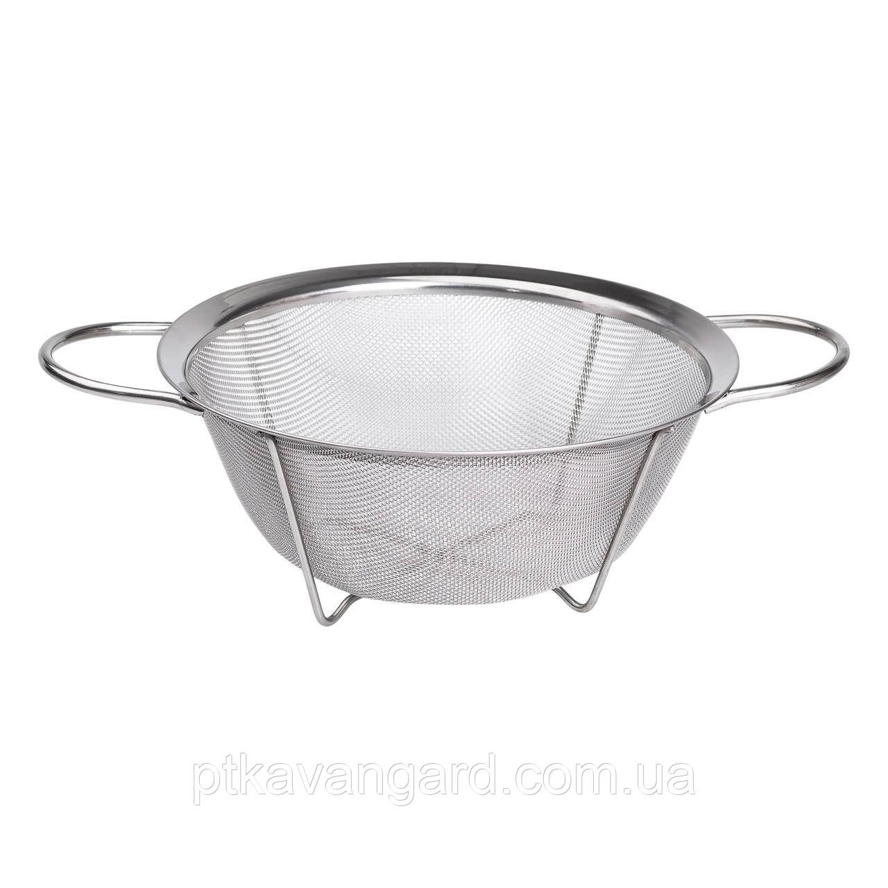 Друшляк з двома ручками 25 см дрібнокомірчаста сітка з нержавіючої сталі HP-19-2-25CM, фото 1
