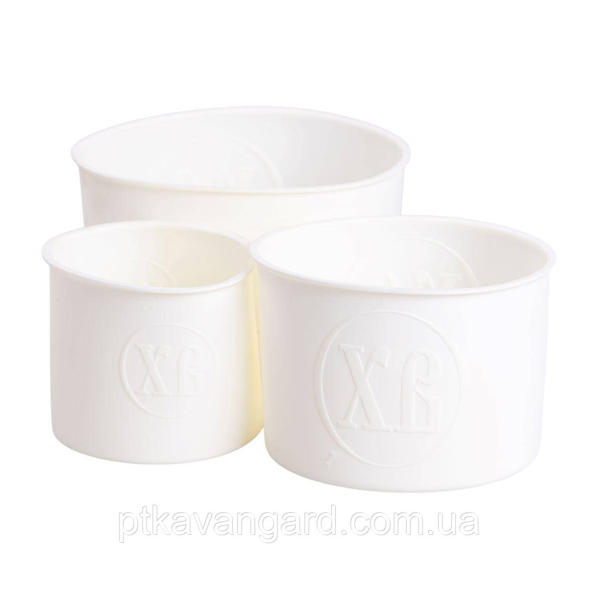 Набір форм для випічки паски силіконові 3 шт 1.7 л, 1 л, 0.6 л форми для паски Білі HP-35-558W, фото 1