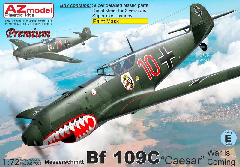 Пластикова модель 1/72 AZ model 7889 німецький винищувач Messerschmitt Bf 109C "Ceasar", фото 1