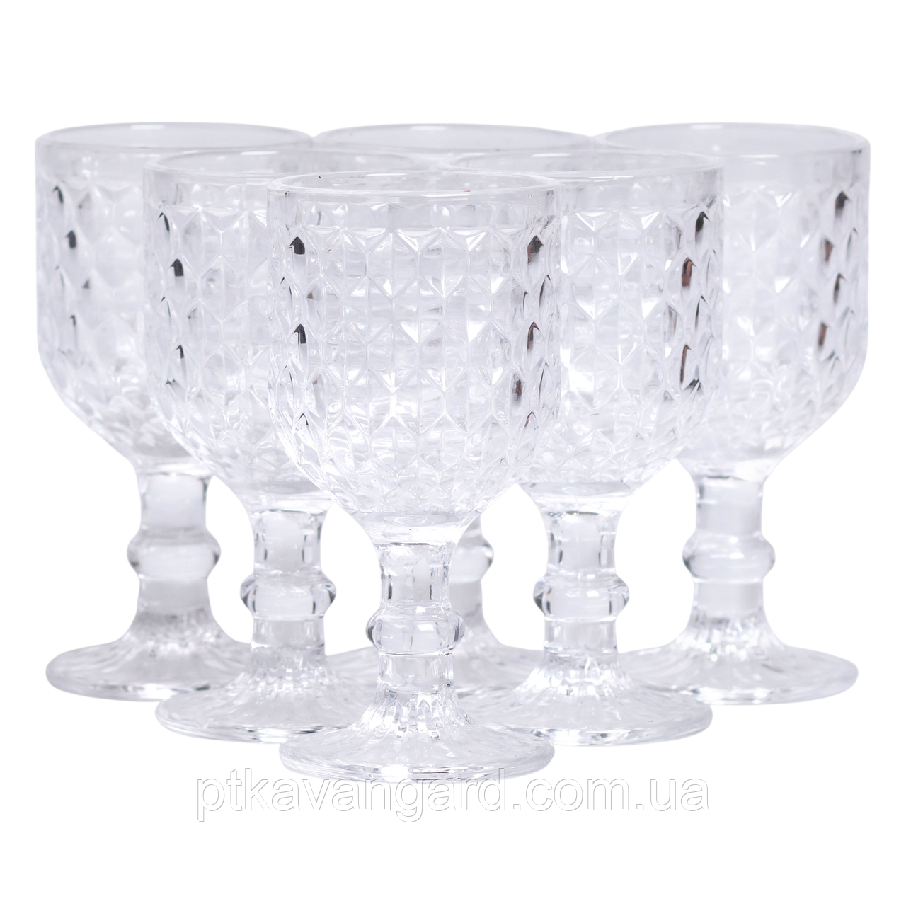 Набір чарок на ніжці 6 шт скляні 50 мл HP-19-107, фото 1
