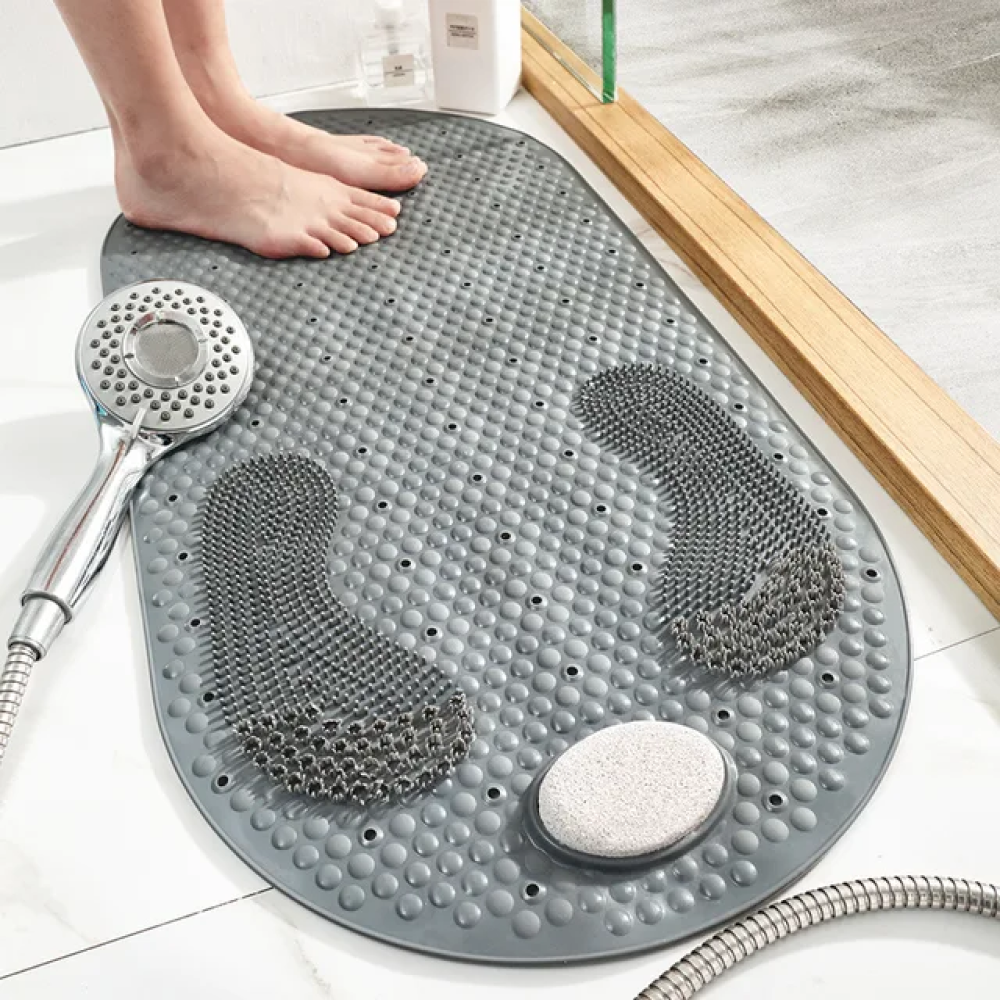 Нековзний килимок для ванної кімнати 80х40 см, Bathroom mat, зі шліфувальним каменем / Антиковзний килимок, фото 1