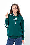 Жіноче  худі з капелюхом та кишенями кенгуру однотонна двунитка, фото 3