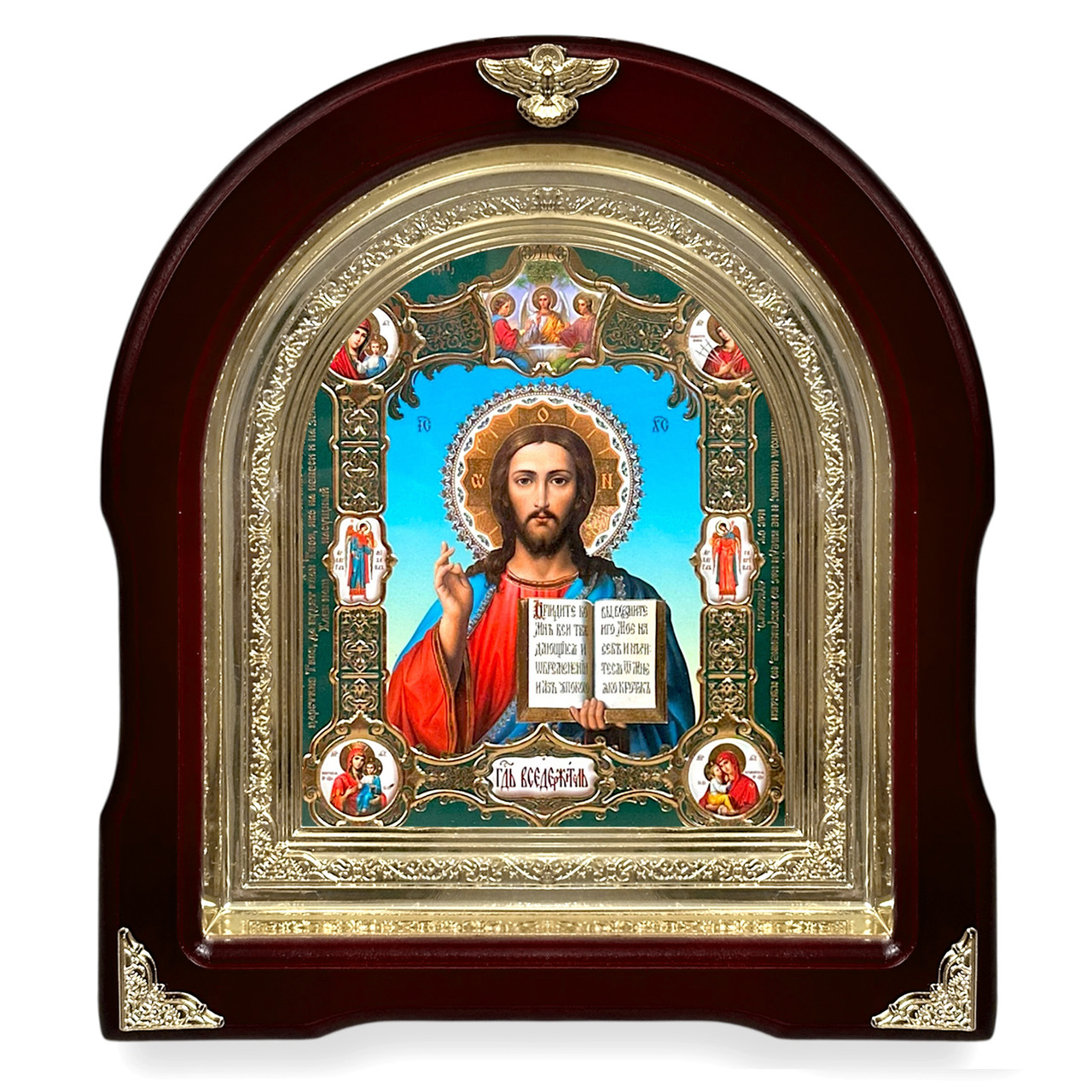 Ікона Господаря 16, лік 15х18 см, у темному дерев'яному кіоті, арка, фото 1