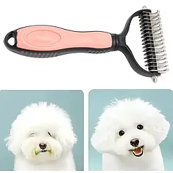 Двосторонній гребінець для шерсті котів і собак / Пуходерка для вичісування шерсті / Гребінець для котів
