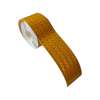 Світловідбивна плівка стрічка, що самоклеїться 5см х 3м, золота. Велосипеди, авто, габарити, візки, коляски, самокати