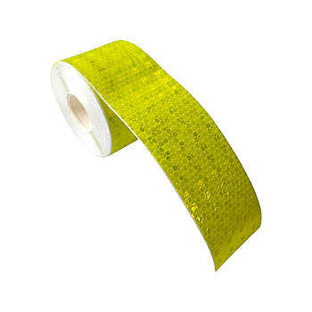Світловідбивна плівка стрічка, що самоклеїться 5см х 3м, жовта. Велосипеди, авто, габарити, візки, коляски, самокати