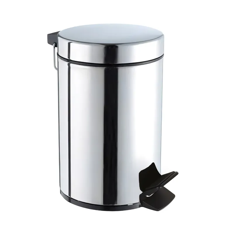 Ведро ZERIX PLAIN MB0120 сталеве (20 л) з кришкою та педаллю для сміття (ZX4619)