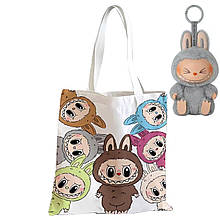 УЦІНКА!! М'яка іграшка - підвіска Лабубу The Monsters Labubu Pop Mart + сумка-шопер арт. M 18661/1