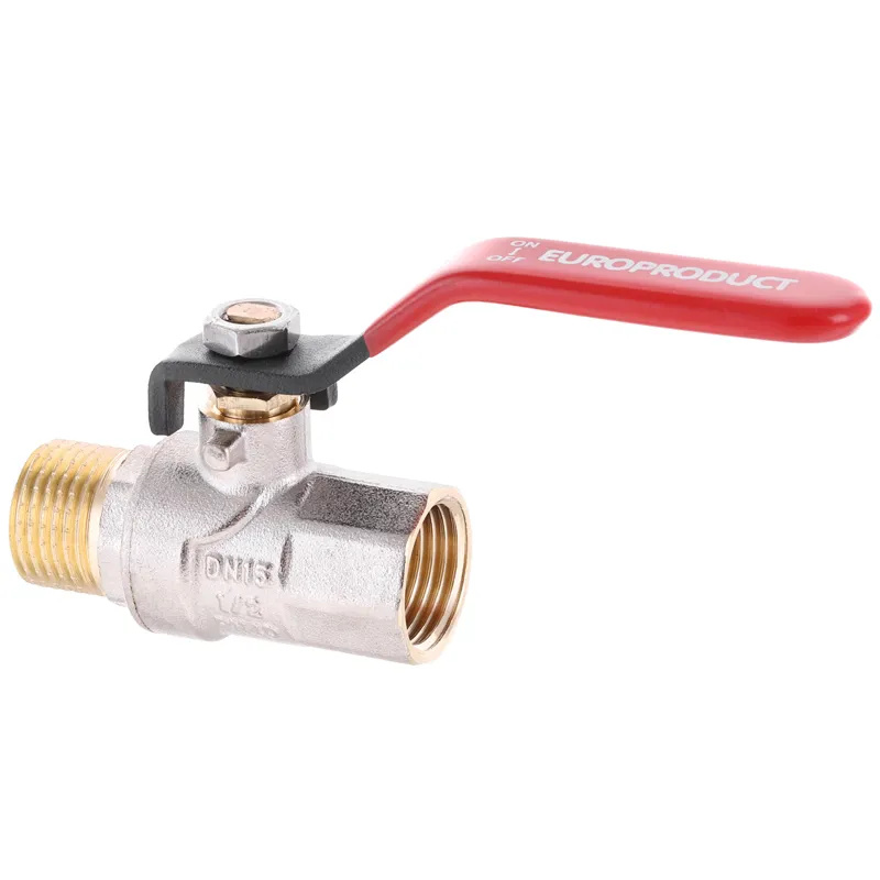 Кран кульовий EUROPRODUCT EP.210 1/2" для води, нікельований латунь, 12 міс. гарантії (EP2945)