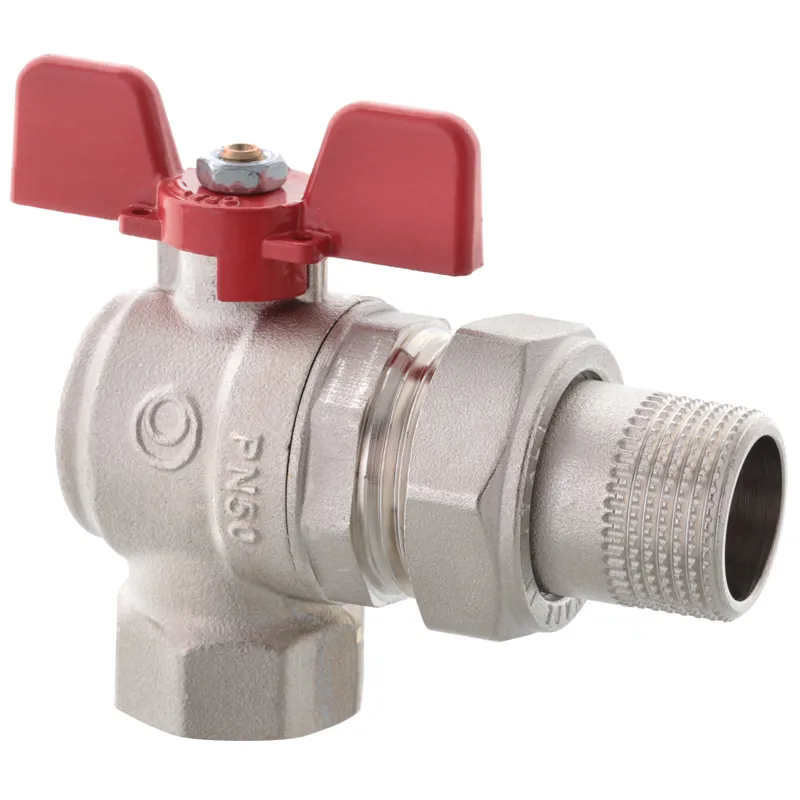 Кран з американкою Roho R106-075 3/4" кутовий нікельований для води (RO0090)