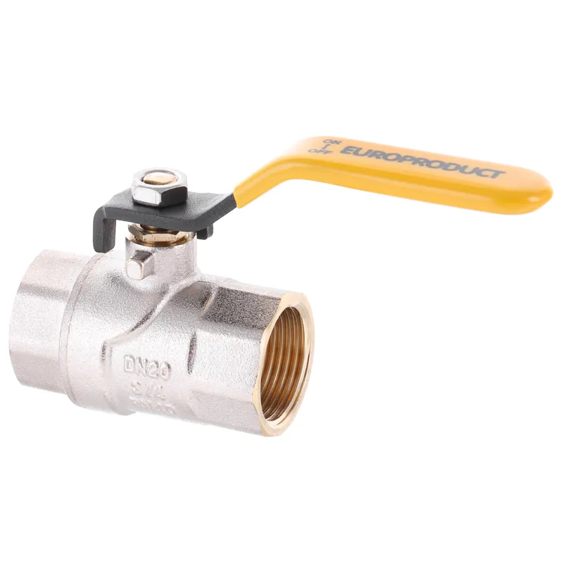 Кран кульовий 1/2" EUROPRODUCT EP.221 для газу, латунь, різьбове з'єднання (EP2944)