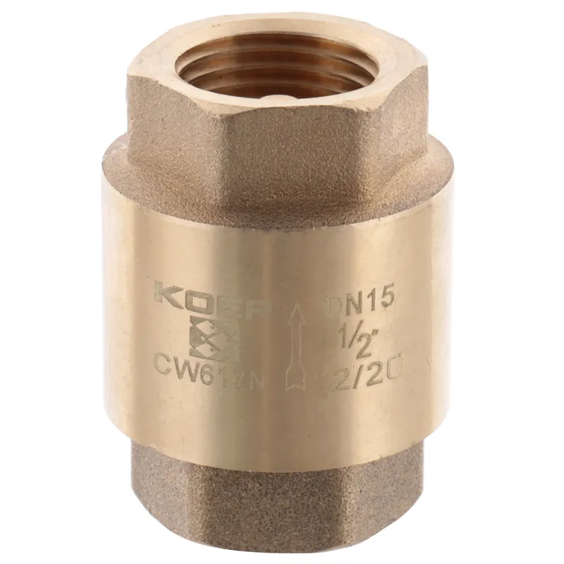 Клапан зворотний KOER KR.171 1/2", латунний, до 40 бар, для труб (KR0127)