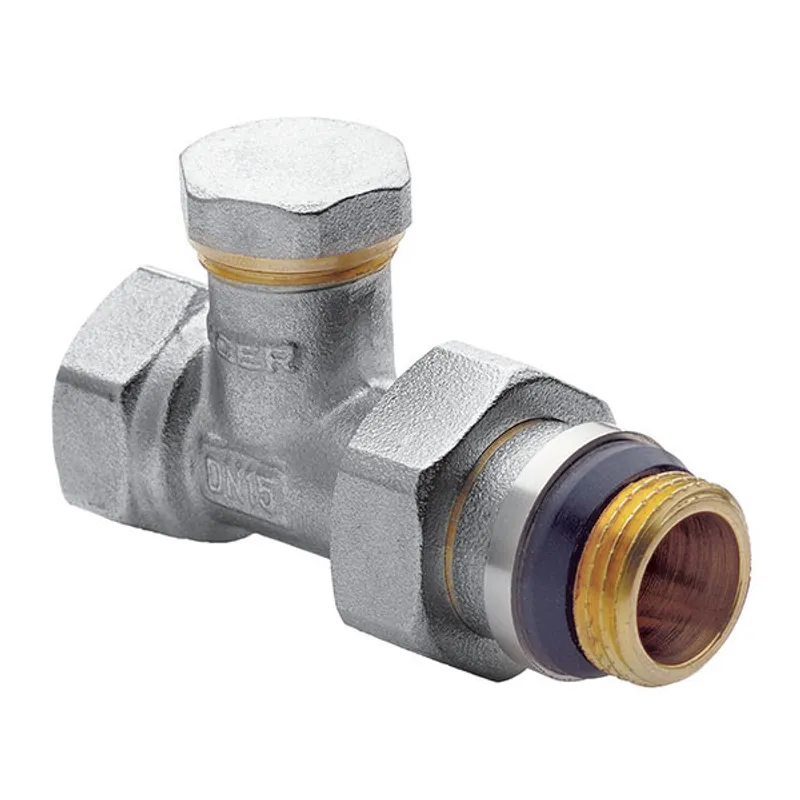 Вентиль латунний KOER KR.904-Gi 1/2" антипротечка для опалення, нікельований (KR0176)