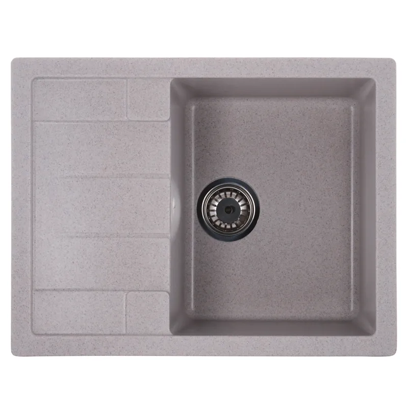 Кухонна мийка ZERIX ZS-6550S-07 Мармурова з граніту, матова 50x65 см (ZX4542)
