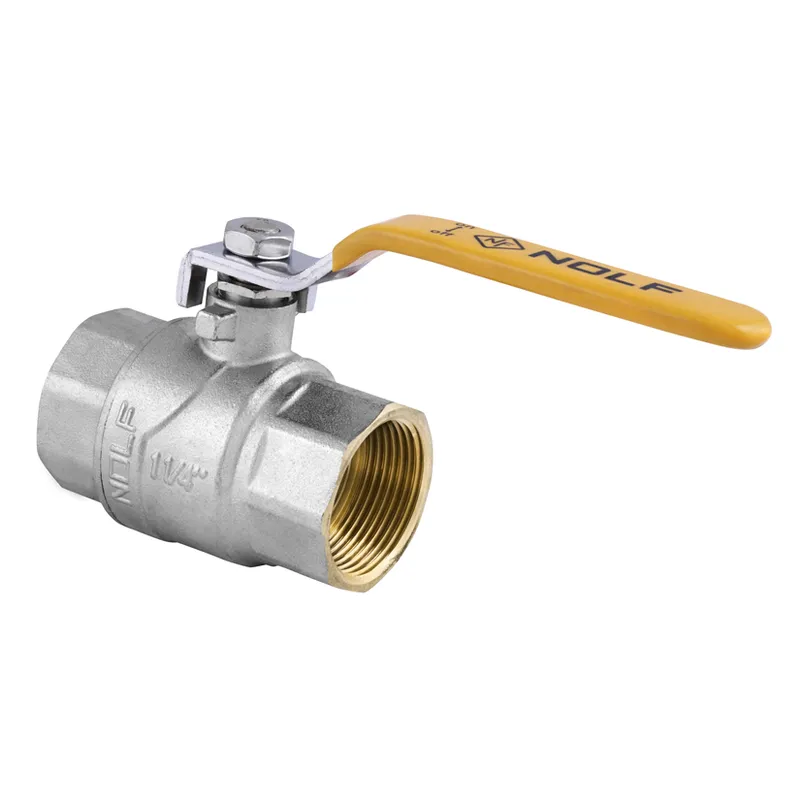 Кран кульовий 1-1/4" ГГР ГАЗ NF.612 NOLF для газу, латунь нікельована (NF2927)