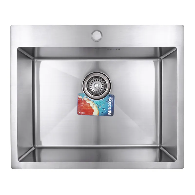 Кухонна мийка MIXXUS MX6050-200x1.2, нержавіюча сталь, врізна, сталевий колір (MX0569)